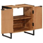 vidaXL Armoire de salle de bain bois massif d'acacia et fer