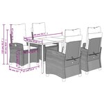 vidaXL Ensemble à manger de jardin coussins 5 Pièces mélange beige rotin