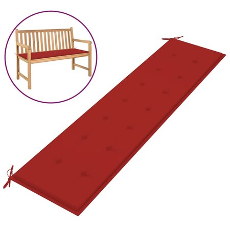 vidaXL Coussin de banc de jardin rouge 200x50x3 cm tissu oxford