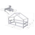 Lit cabane enfant LUCKY 90 x 160 vert sauge