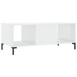 vidaXL Table basse Blanc brillant 102x50x40 cm Bois d'ingénierie