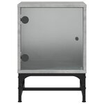 vidaXL Tables de chevet et portes vitrées 2 Pièces gris béton 35x37x50 cm