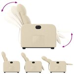 vidaXL Fauteuil inclinable électrique crème tissu