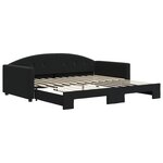 vidaXL Lit de jour avec lit gigogne noir 100x200 cm velours