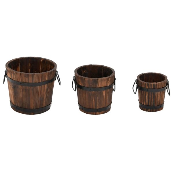 vidaXL Ensemble de jardinière godet 3 Pièces bois massif de sapin