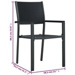 vidaXL Chaises de jardin 2 Pièces Noir Plastique Aspect de rotin