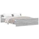 vidaXL Cadre de lit tête de lit et pied de lit sonoma gris 160x200 cm