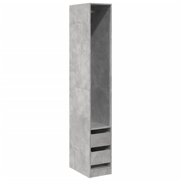 vidaXL Garde-robe gris béton 30x50x200 cm bois d'ingénierie