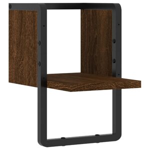 vidaXL Étagère murale avec barre chêne marron 20x25x30 cm