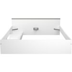 Lit adulte ZODIAC 160 x 200 - blanc - 2 tiroirs - 165.8 x 58.9 x 203 cm