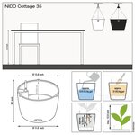 LECHUZA Jardinière suspendue NIDO Cottage 35 ALL-IN-ONE Noir graphite