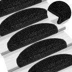 vidaXL Tapis d'escalier 15 Pièces noir 65x21x4 cm