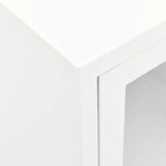 vidaXL Meuble TV Blanc 105x35x52 cm Acier et verre