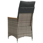 vidaXL Chaise inclinable de jardin avec coussins gris résine tressée