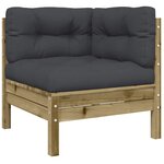 vidaXL Salon de jardin 5 Pièces avec coussins bois de pin imprégné