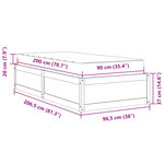 vidaXL Lit avec matelas cire marron 90x200 cm bois massif de pin