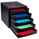 Module De Classement Ecobox+ Ecoblack 5 Tiroirs - Noir - Exacompta