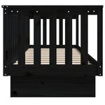 vidaXL Lit de jour Noir 90x190 cm Bois de pin massif