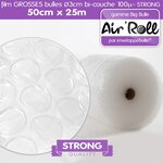 Lot de 6 rouleaux de film grosses bulles d'air largeur 50cm x longueur 25m - gamme air'roll  strong