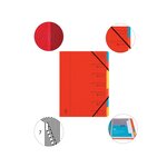 Trieur agrafé avec élastiques 7 compartiments ROUGE EXACOMPTA