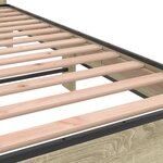 vidaXL Cadre de lit chêne sonoma 140x200 cm bois d'ingénierie et métal