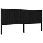 vidaXL Cadre de lit avec tête de lit noir 200x200 cm bois massif