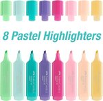 Surligneur TEXTLINER 46 PASTEL étui de 8 FABER-CASTELL