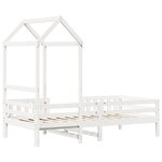vidaXL Cadre de lit avec toit blanc 90x200 cm bois de pin massif