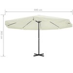 vidaXL Parasol blanc aluminium 500 cm