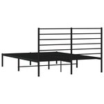 vidaXL Cadre de lit métal avec tête de lit noir 135x190 cm