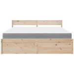 vidaXL Lit avec tiroirs et matelas 180x200 cm bois massif de pin