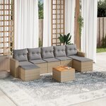 vidaXL Salon de jardin avec coussins 8 Pièces beige résine tressée