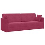 vidaXL Lit-Canapé au Sol 2-en-1 Rouge Vin 213x144x60 cm Velours