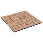 vidaXL Carreau de terrasse 11 Pièces WPC 30 x 30 cm 1 m² Marron