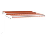 vidaXL Auvent manuel rétractable avec LED 4 5x3 m Orange et marron