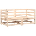 vidaXL Canapés d'angle de jardin et coussins 2 Pièces bois de pin massif