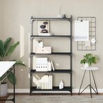 vidaXL Bibliothèque 5 niveaux noir 80x30x154 cm bois d'ingénierie