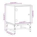 vidaXL Table de chevet avec porte en verre sonoma gris 35x37x50 cm