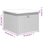 vidaXL Tabouret de jardin coussin gris clair 55x55x37cm résine tressée