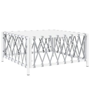 vidaXL Table de jardin blanc 70x70x34 cm tissu tissé