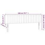 vidaXL Tête de lit à LED Gris foncé 200x5x78/88 cm Velours
