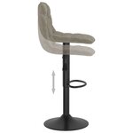 vidaXL Tabourets de bar lot de 2 gris clair velours