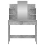 vidaXL Coiffeuse avec miroir gris béton 96x39x142 cm