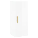 vidaXL Buffet haut Blanc brillant 34 5x34x180 cm Bois d'ingénierie