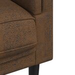 vidaXL Canapé à 3 places avec coussins marron similicuir daim