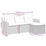 vidaXL Salon de jardin avec coussins 4 Pièces beige résine tressée