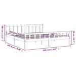 vidaXL Cadre de lit Gris Bois massif 200x200 cm