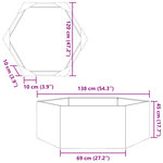 vidaXL Jardinière hexagone 138x120x45 cm acier corten