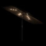 vidaXL Parasol de jardin avec LED et mât en acier marron 300x200x250cm