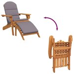 vidaXL Chaise de jardin Adirondack et repose-pieds bois massif acacia